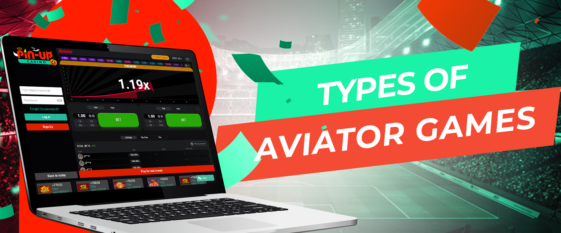Types of Aviator Games are available at Pin-Up Casino for Indians
